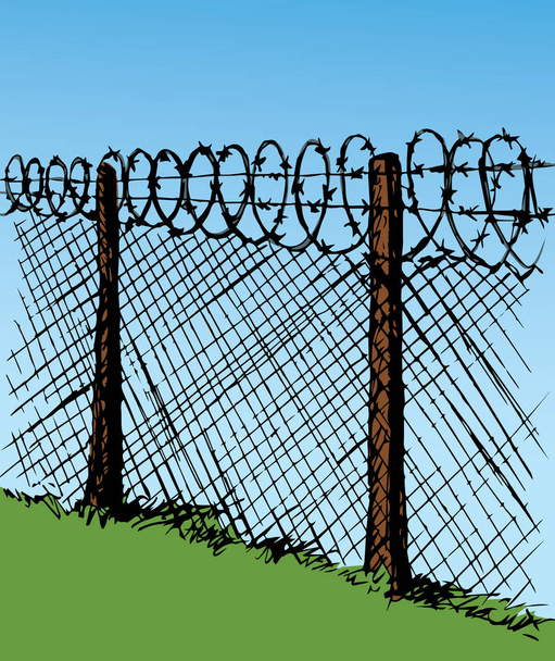 Barbed wire. Vector drawing - Vector, Image