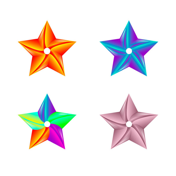 Colorful Star Logo Template. Isolated on white background. Vector illustration. - Vettoriali, immagini