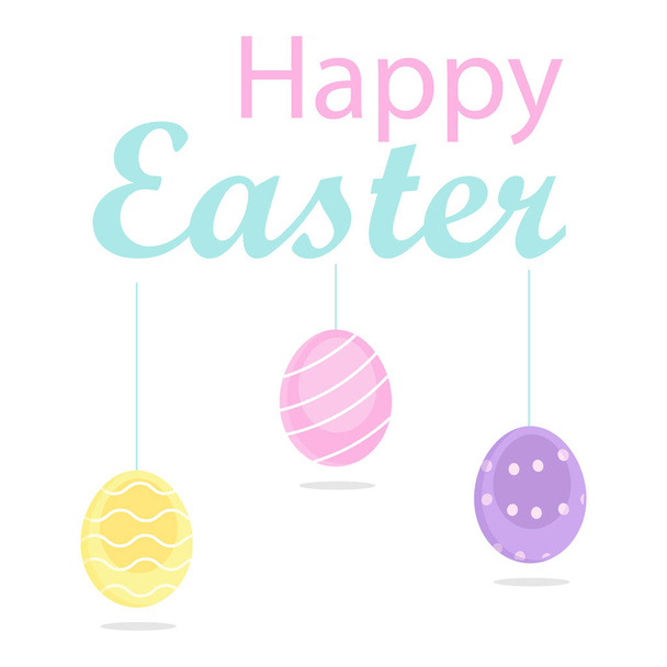 Happy Easter colorful eggs - Vector, imagen