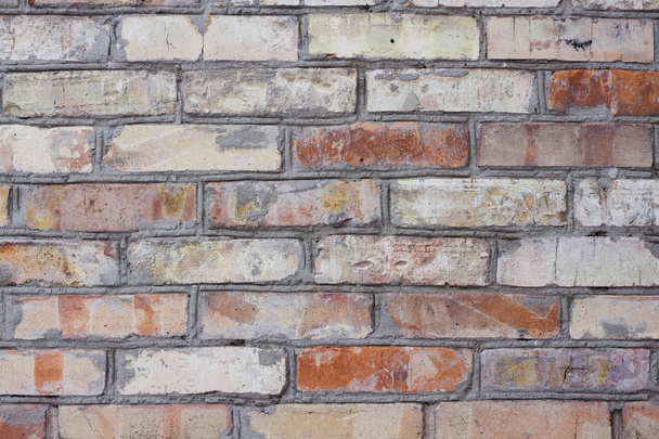 Old brick wall background closeup - Foto, afbeelding
