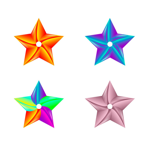 Colorful Star Logo Template. Isolated on white background. Vector illustration. - Vector, imagen