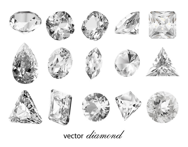 ollezione di diverse forme diamanti vettoriali - Vettoriali, immagini