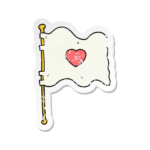 ερωτικό αυτοκόλλητο μιας σημαίας κινουμένων σχεδίων με καρδιά αγάπης - Διάνυσμα, εικόνα