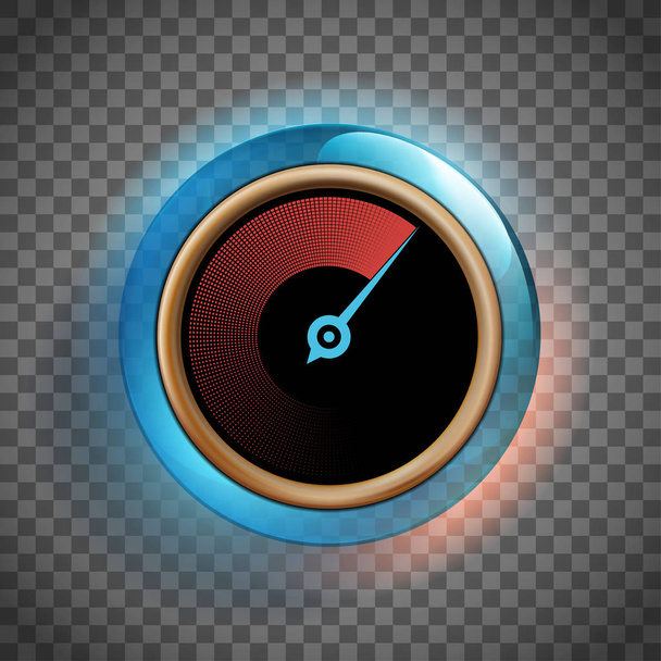 Stopwatch device with an arrow. Icon isolated on a transparent b - Vector, imagen