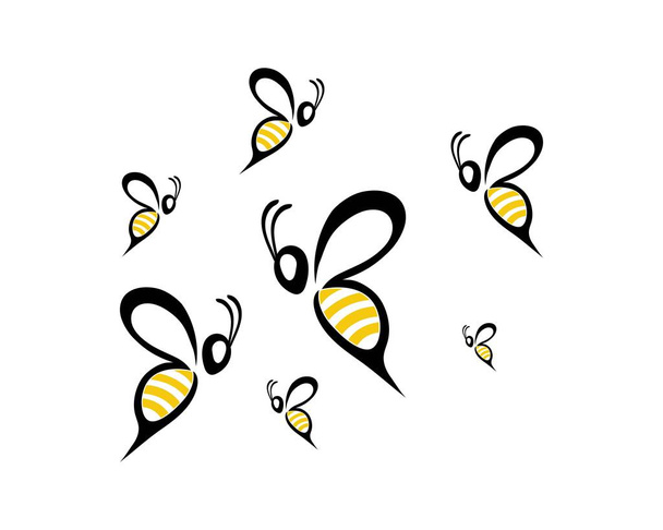 蜂のロゴとシンボルベクトルテンプレート - ベクター画像