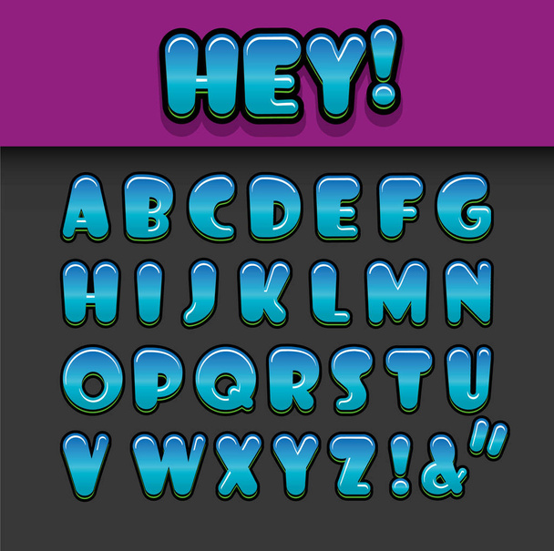 Vector of modern comic rounded font and alphabet - Vector, Image