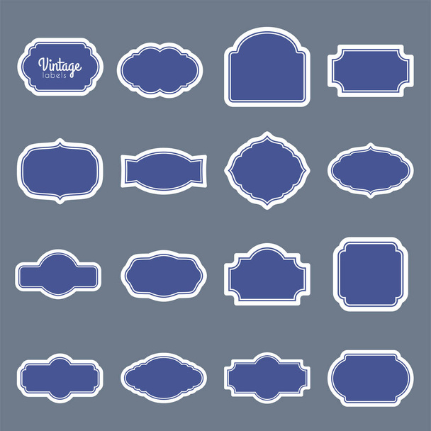 Set di etichette vettoriali blu vintage. Telai per il design
 - Vettoriali, immagini