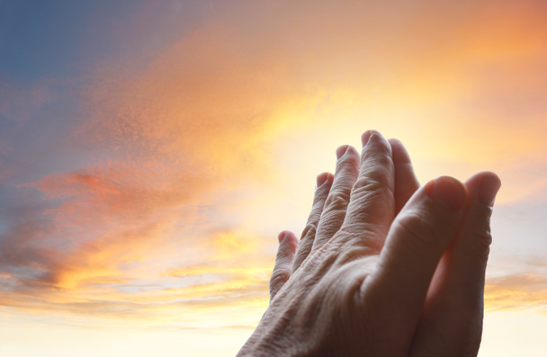 Prayer hands in sky - Photo, Image