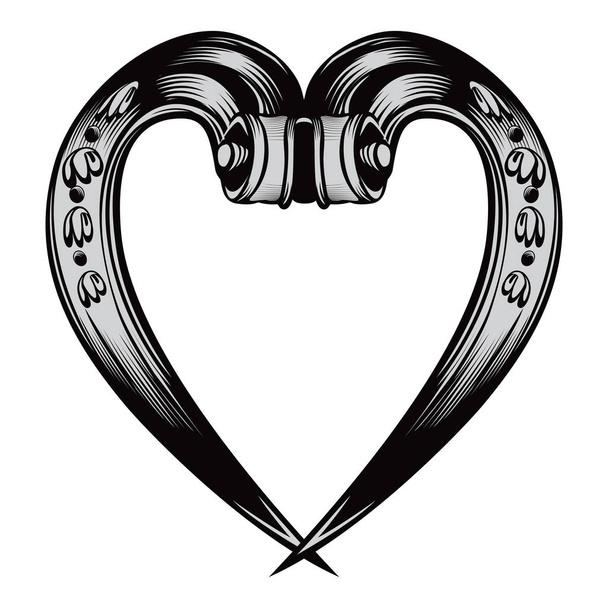 Antique decorative heart emblem - Vettoriali, immagini