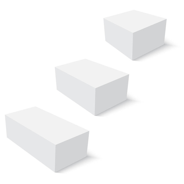 Blanc de modèle de boîte en papier debout sur fond blanc. Vecteur
 - Vecteur, image