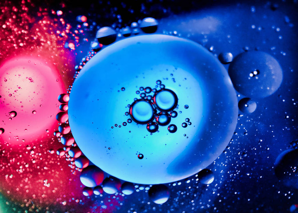 Multcolored RGB Red Green Blue Lights through Oil Bubbles Abstract Liquid Detail - Photo, Image