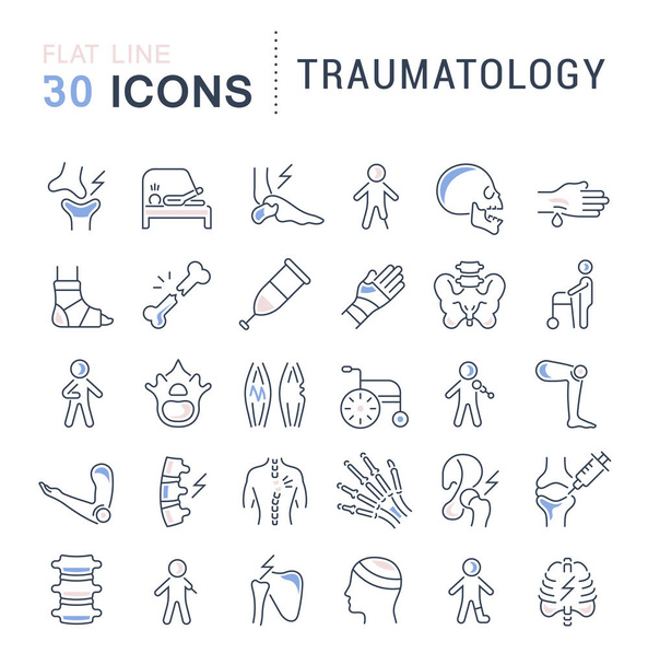 Set icone della linea vettoriale di traumatologia
. - Vettoriali, immagini
