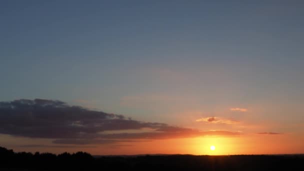západu slunce, pohled z Monreberg, Kalkar, Německo, časová prodleva - Záběry, video