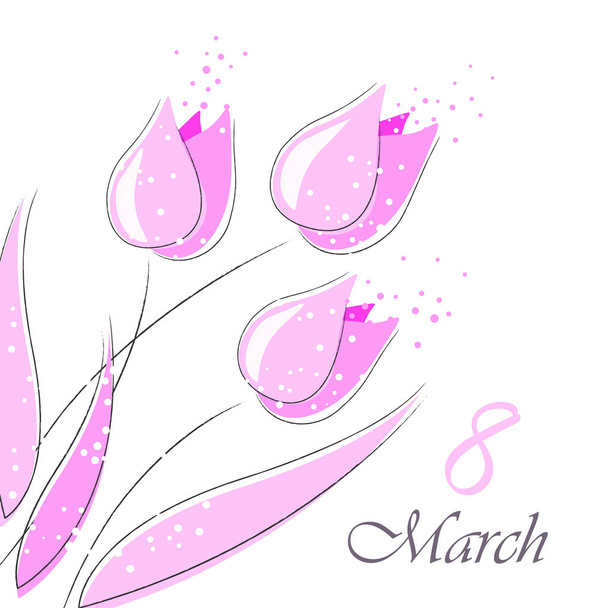 Vector background to the 8th of March (Women's Day) - Vector, Image