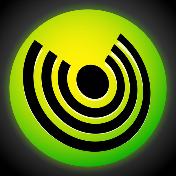 Icon with concentric circles for emitting, rays, signal themes - Vecteur, image