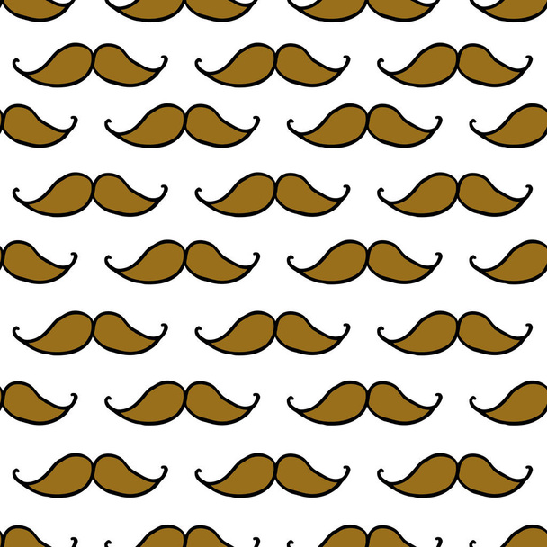 mustache seamless doodle pattern - Vector, Image
