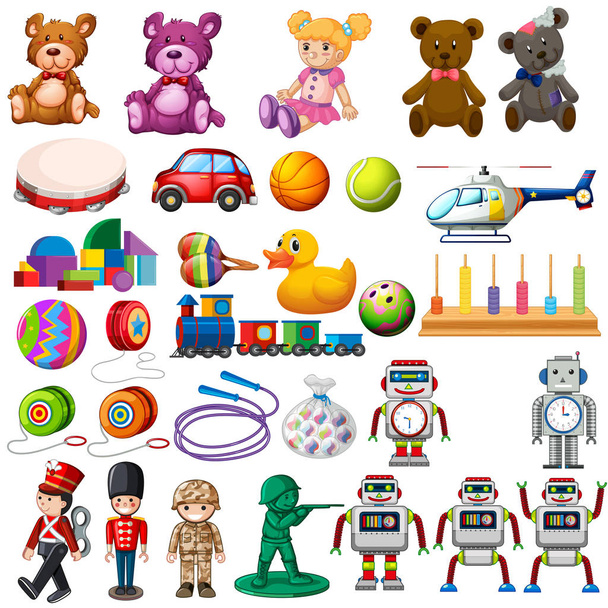 Набор детских игрушек - Вектор,изображение