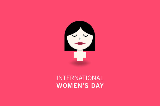 Día Internacional de la Mujer y Feliz Día de la Madre cartel, fondo y fondo de pantalla. Señal de género de sexo femenino con personaje principal usando origami, estilo de diseño de corte de papel. Ilustración vectorial
 - Vector, imagen