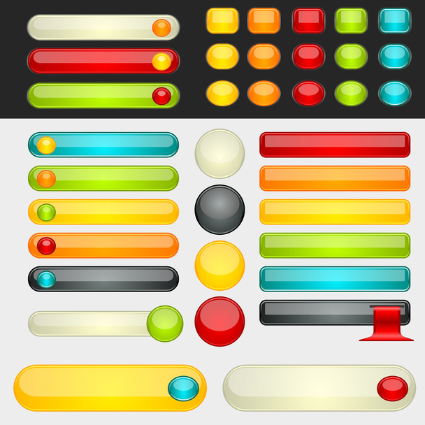 Shinny Colorful Web Buttons - Vector, imagen