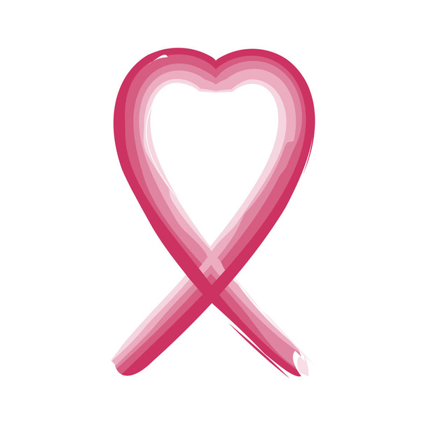 Watercolor breast cancer symbol - Vector, Image