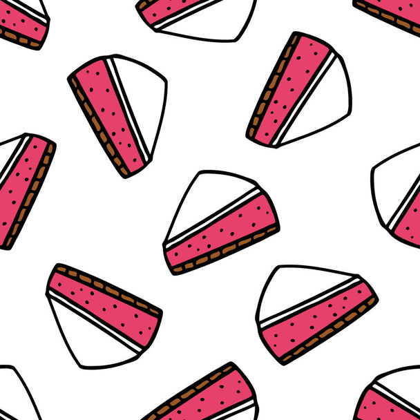 Cheesecake naadloze doodle patroon - Vector, afbeelding