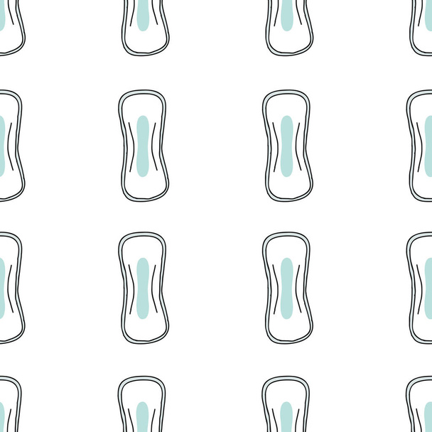 podpaski higieniczne bezszwowe doodle wzór - Wektor, obraz