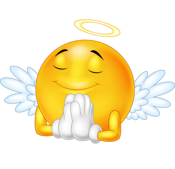 Illustration vectorielle de Angel emoticon isolé sur fond blanc
 - Vecteur, image