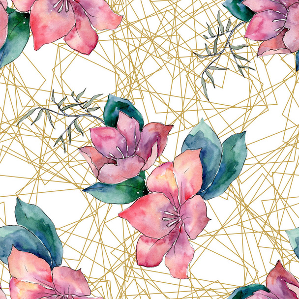 Bouquet floral botanical flowers. Watercolor background illustration set. Seamless background pattern. - Fotografie, Obrázek