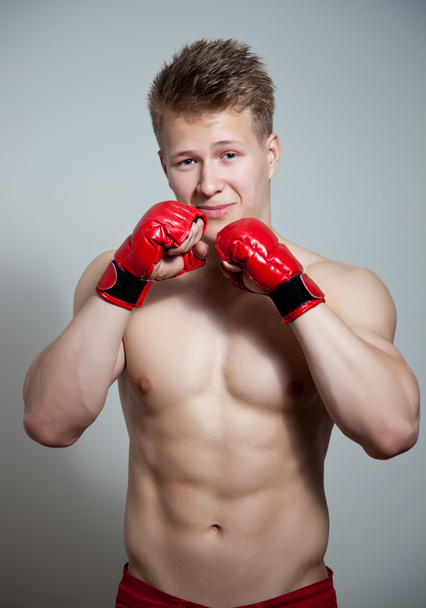 Jeune boxeur en studio
 - Photo, image
