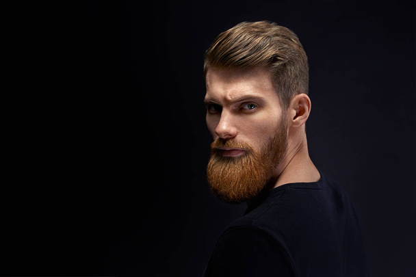 Serious bearded young man - Фото, зображення