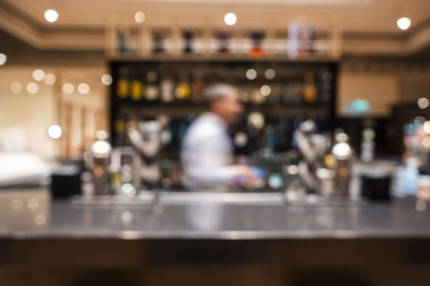 Blur people Barman in Bar pub Cocktail bar shelf background
 - Foto, Imagen