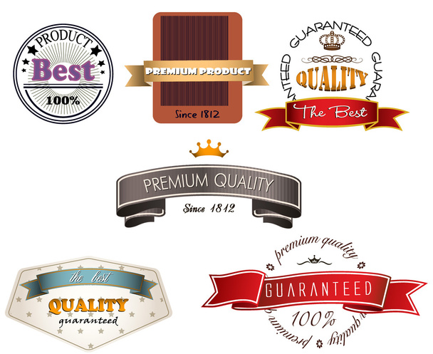 Set of vintage premium quality labels - ベクター画像