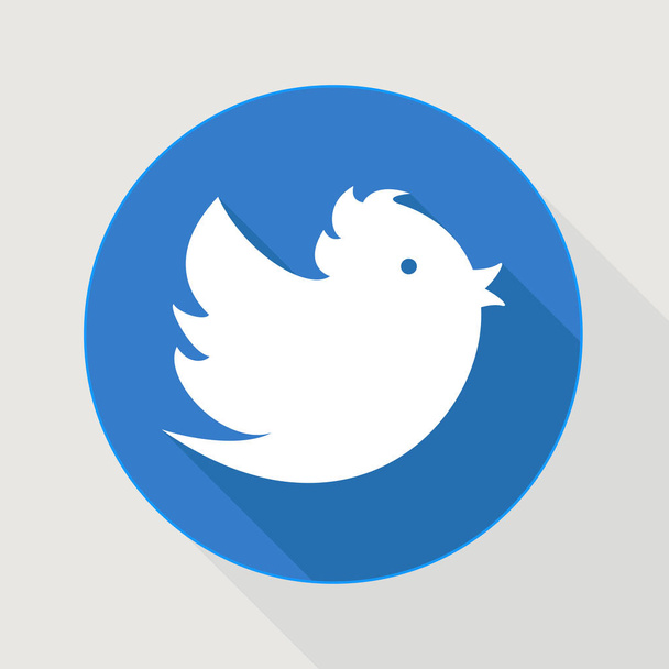 Летящий голубой твиттер
 - Вектор,изображение