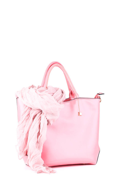 Fashion handbag and scarf isolated on white background - Foto, immagini