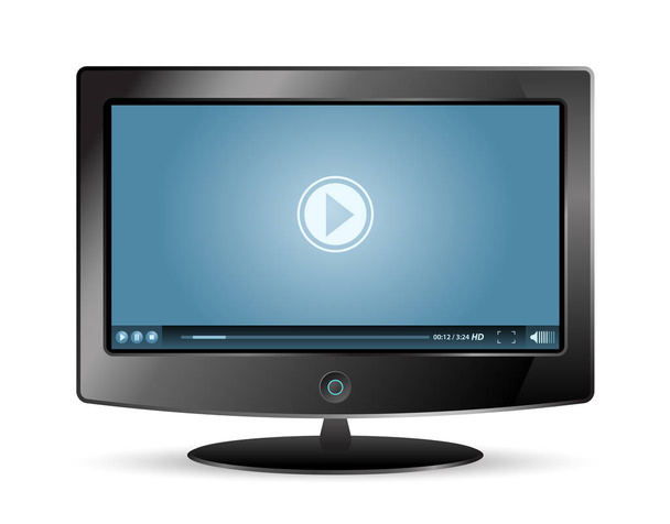 LCD-monitor/videospeler - Vector, afbeelding