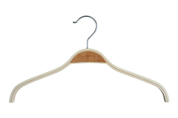Wood hanger isolated over white background - Foto, imagen