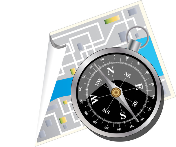 MAP AND COMPASS - Vector, Image