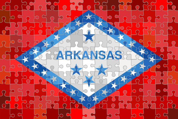 Arkansas flag made of puzzle background - Illustration - Vector, Image