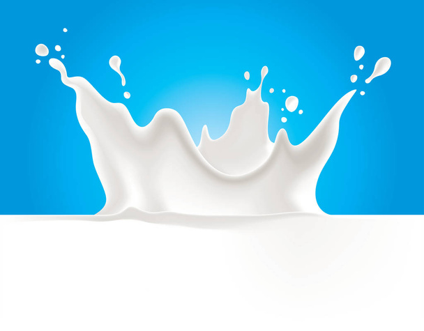 青色の背景のミルク スプラッシュ ベクトル図 - ベクター画像