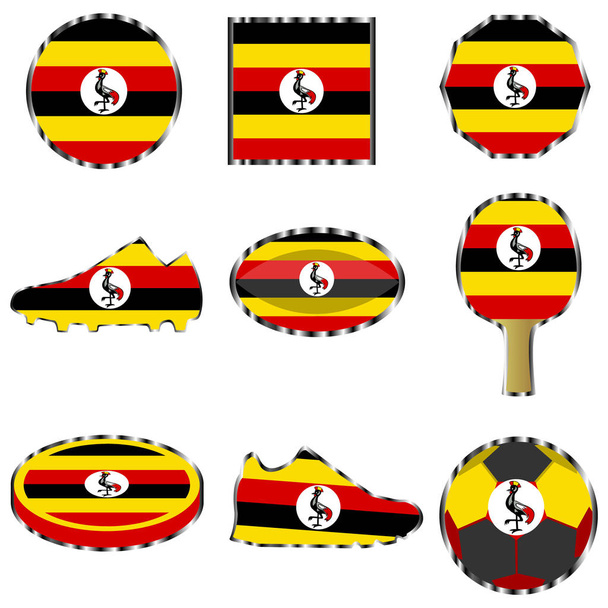 Ensemble avec l'image du drapeau de l'Ouganda. Vecteur
. - Vecteur, image
