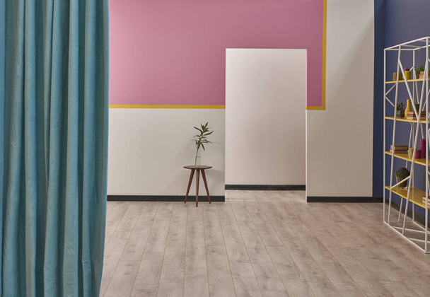 Ροζ δωμάτιο, εσωτερική διακόσμηση σπιτιού, μοντέρνο δωμάτιο - Φωτογραφία, εικόνα