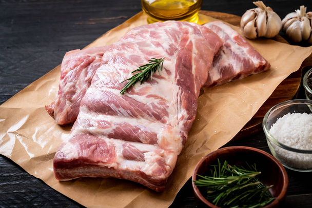 Fresh raw pork ribs  - Fotoğraf, Görsel