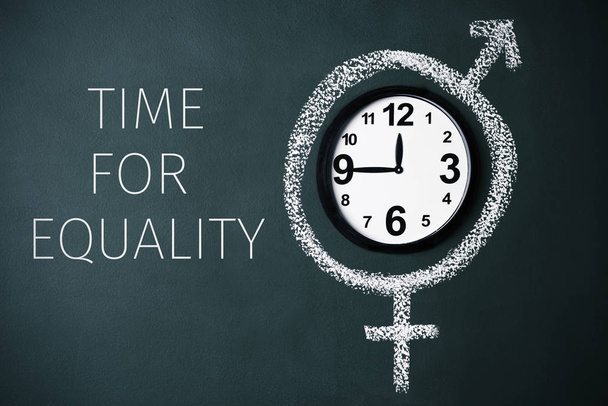 κείμενο ώρα για την ισότητα, σύμβολο για την equalit των φύλων - Φωτογραφία, εικόνα