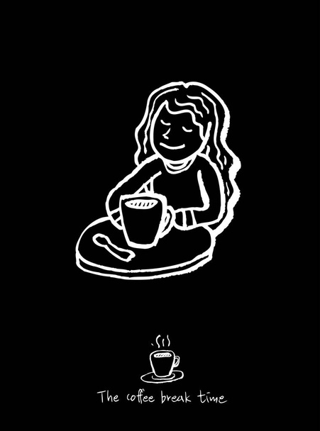 Café-Poster / skizzenhafte Kaffee-Illustration - Vektor - Vektor, Bild