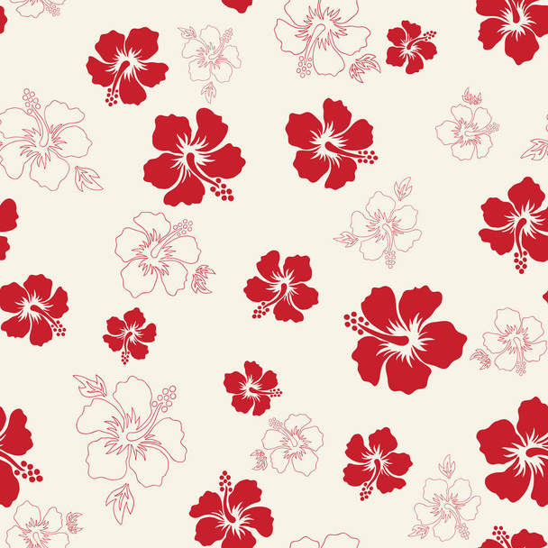 Tropical background with hibiscus flowers.  - Vektor, kép