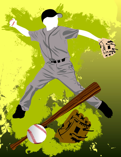 Jugador de béisbol
 - Vector, Imagen