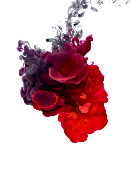 paint in water color liquid red black - Foto, afbeelding