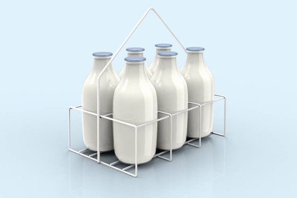 rendering 3D di bottiglie di latte per la consegna
 - Foto, immagini