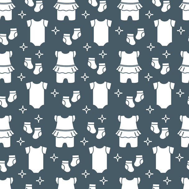 Seamless pattern with baby clothes. - Vektor, obrázek