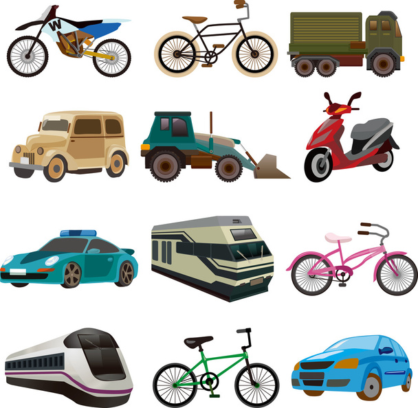 set of transport icons - Vektor, Bild